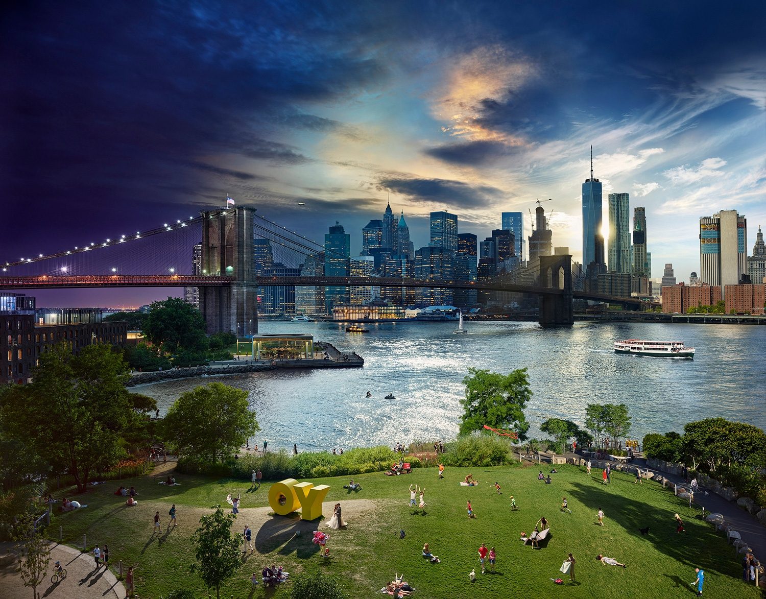 Brooklyn Bridge, Day to Night - Holden Luntz Gallery